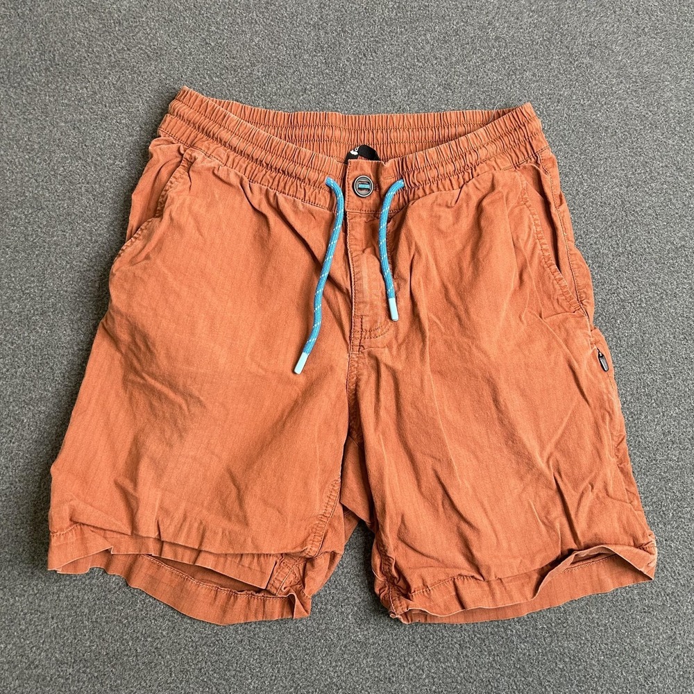 Cotopaxi Shorts Mens Small Orange Chino Elastic Waist Drawstring 7 Inch Inseam